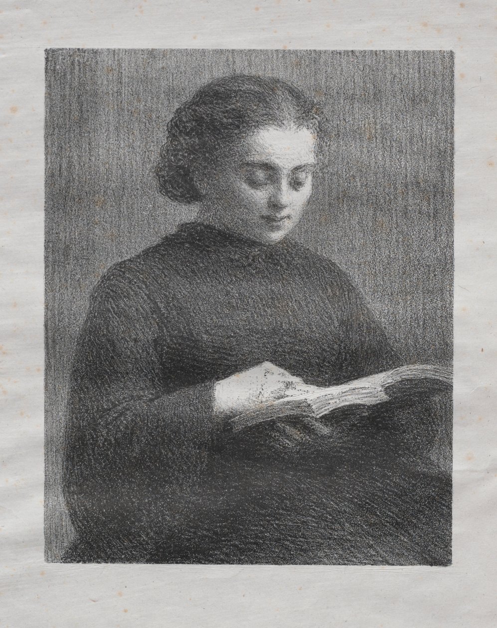 Lectura: Retrato de la hermana del artista de Ignace Henri Jean Fantin Latour