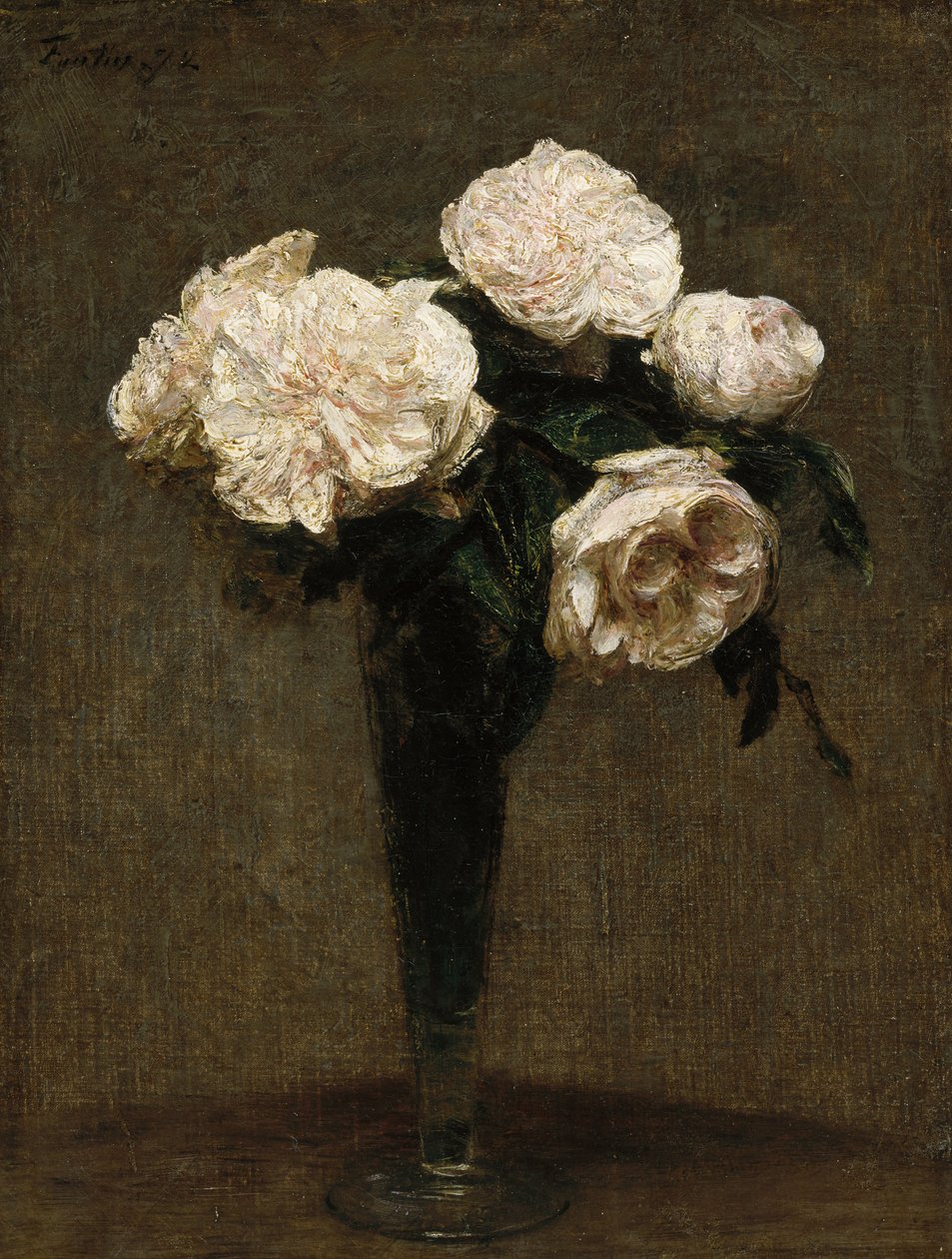 Rosas en jarrón de Henri Fantin Latour
