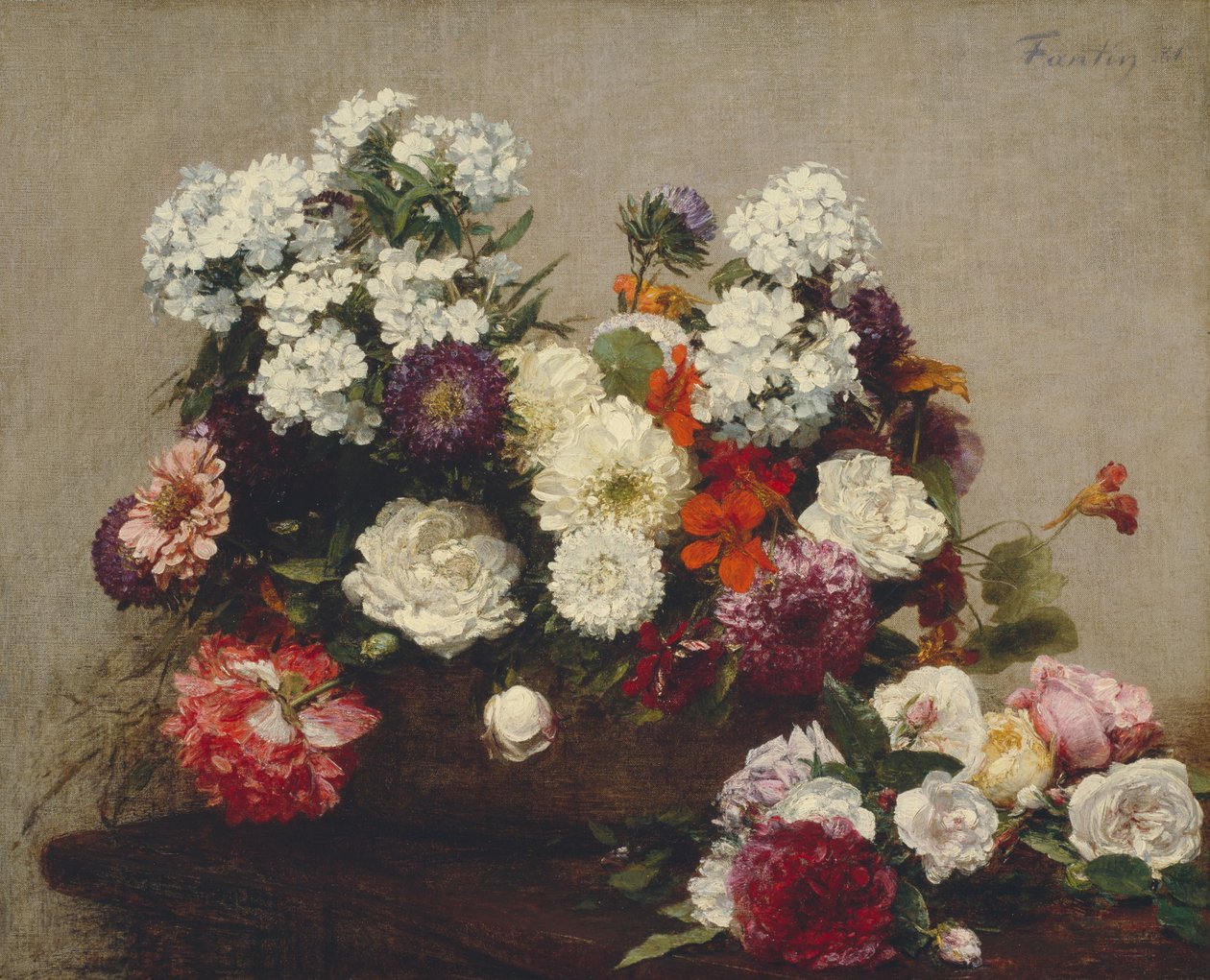 Naturaleza muerta con flores de Henri Fantin Latour