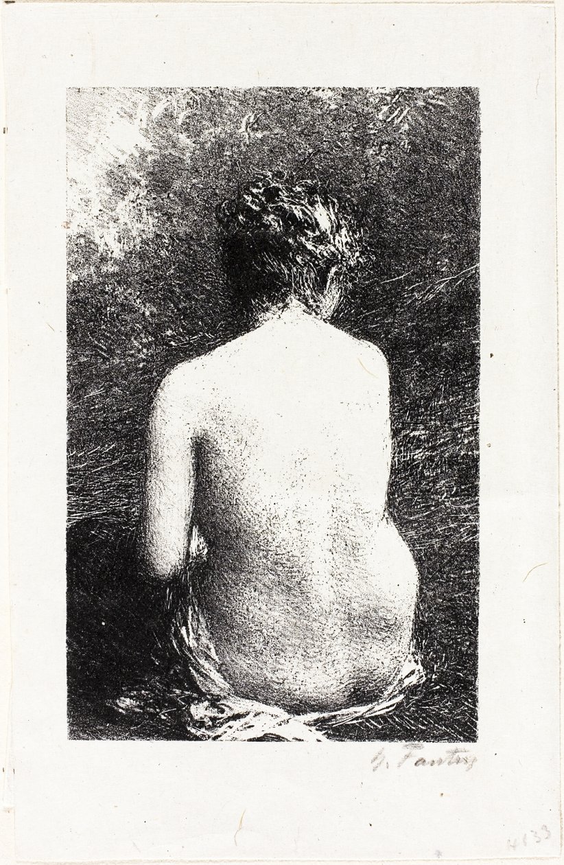 Estudio de una mujer sentada, vista desde atrás de Ignace Henri Jean Fantin Latour