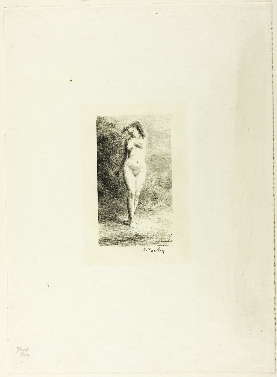 Estudio de mujer de pie, vista de frente de Ignace Henri Jean Fantin Latour
