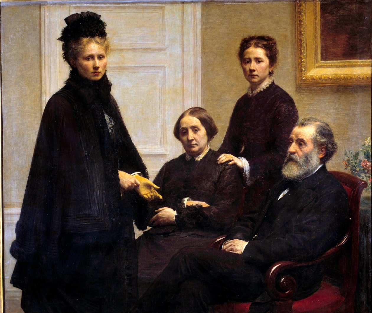 La familia Dubourg: el Sr. y la Sra. Dubourg y sus hijas Victoria y Charlotte en luto de Ignace Henri Jean Fantin Latour