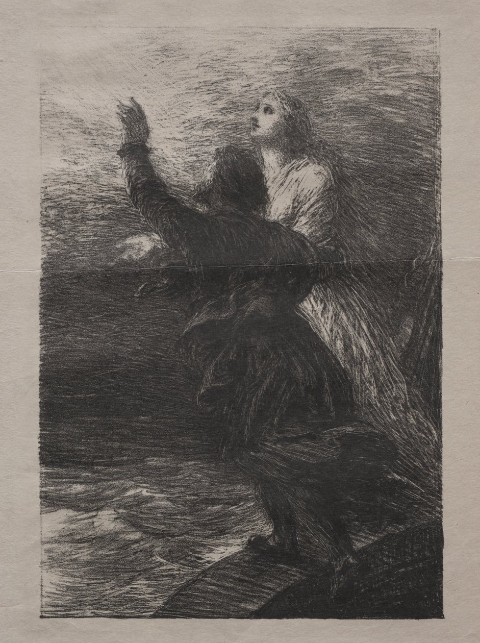 El holandés errante: Acto III, El éxtasis de Senta y el holandés de Ignace Henri Jean Fantin Latour