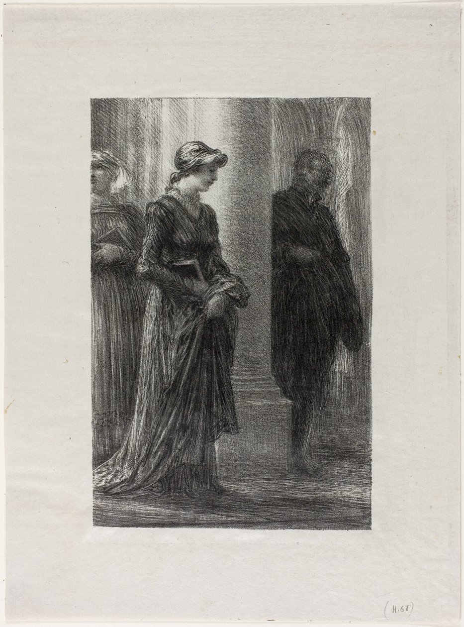 Los maestros cantores de Núremberg, Acto I: Walther y Eva se encuentran de Ignace Henri Jean Fantin Latour