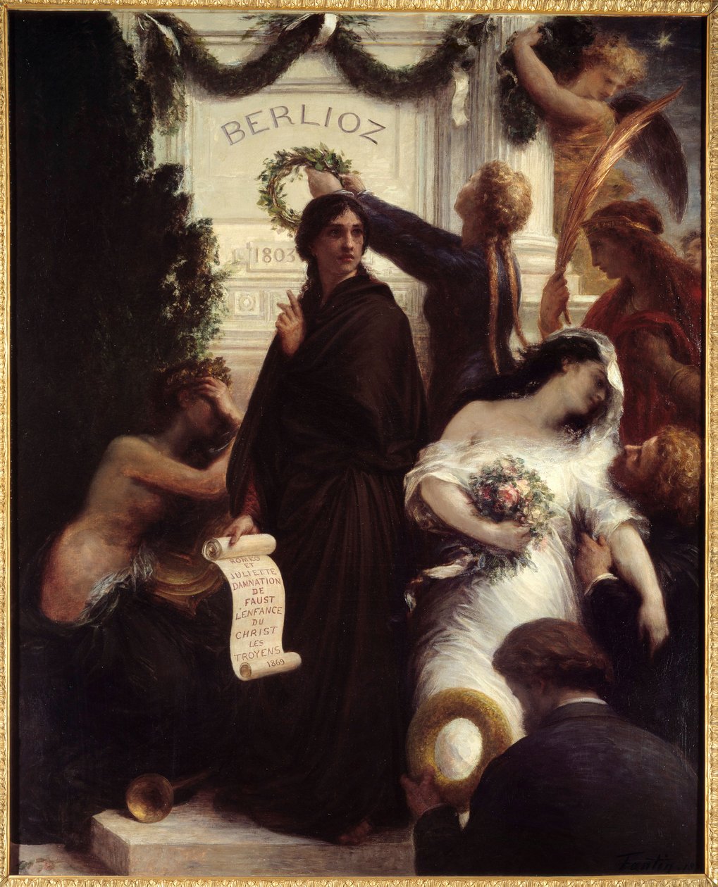 Homenaje a Berlioz. Hector Berlioz, compositor francés de Ignace Henri Jean Fantin Latour