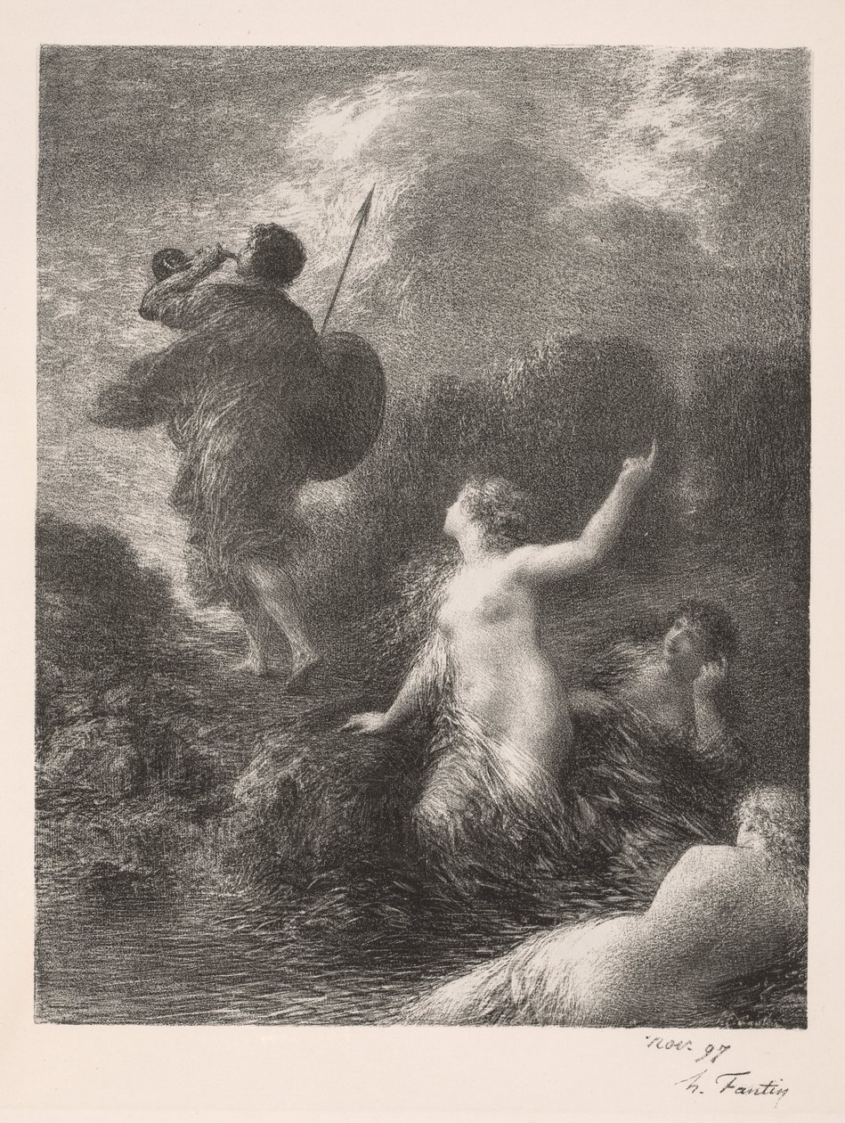 El ocaso de los dioses: Sigfrido y las doncellas del Rin de Ignace Henri Jean Fantin Latour