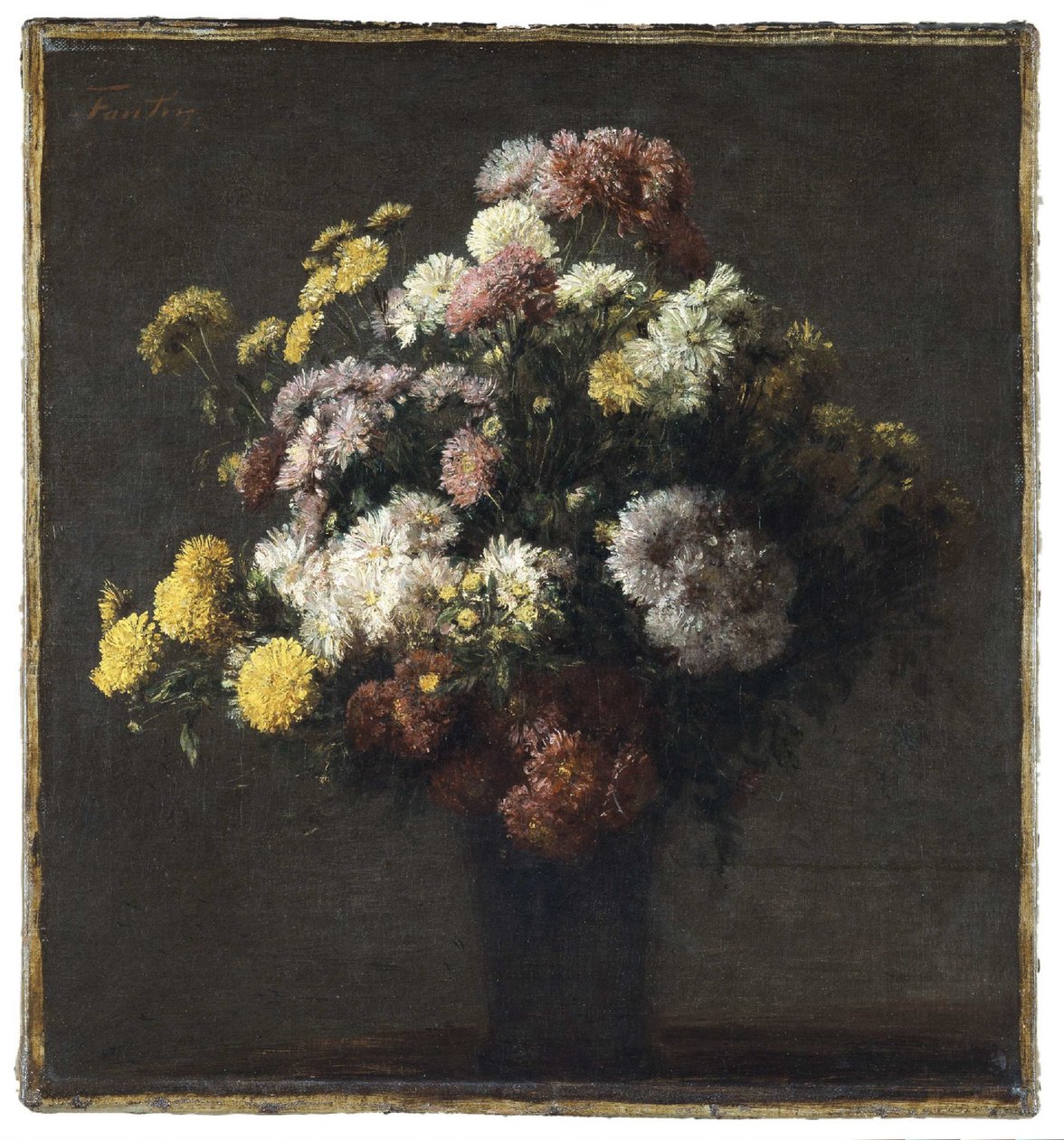 Jarrón con crisantemos de Henri Fantin Latour