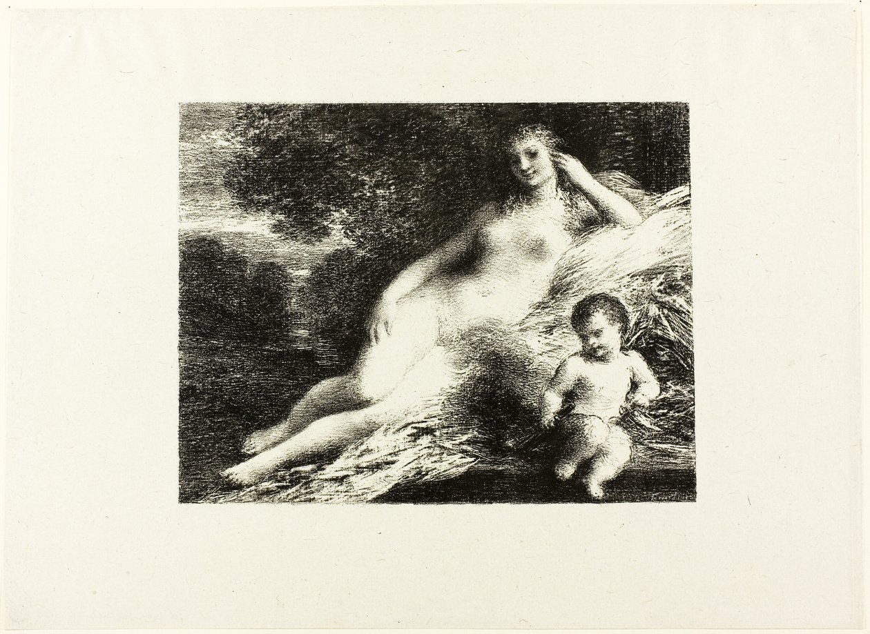 Venus y Cupido, segunda placa de Ignace Henri Jean Fantin Latour