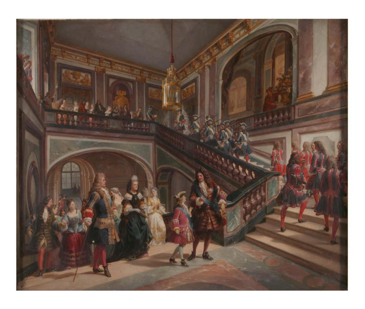 El joven Luis XV en Versalles de Henri Felix Emmanuel Philippoteaux
