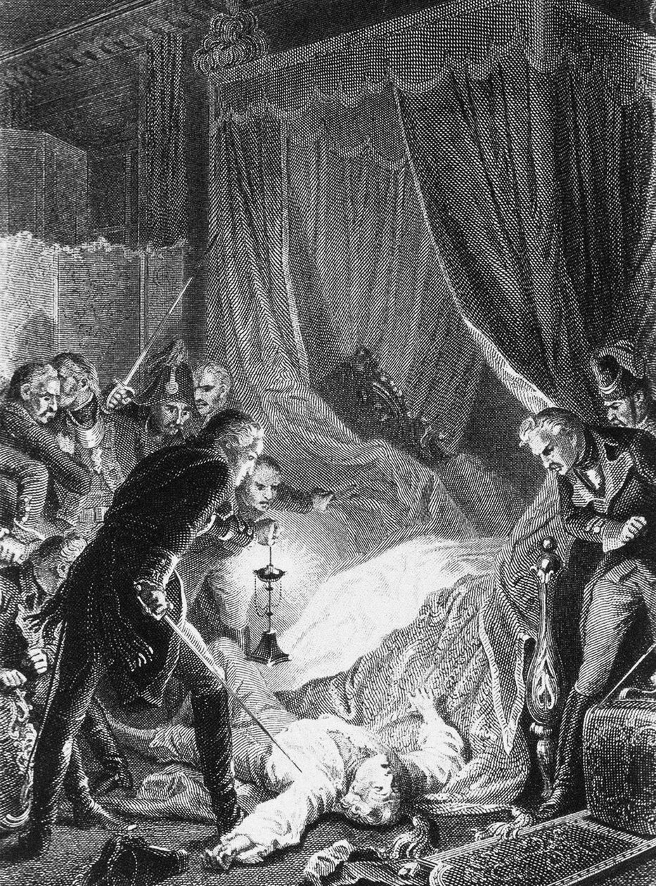 El asesinato del Zar Pablo I el 12 de marzo de 1801, 1874 de Henri Felix Emmanuel Philippoteaux