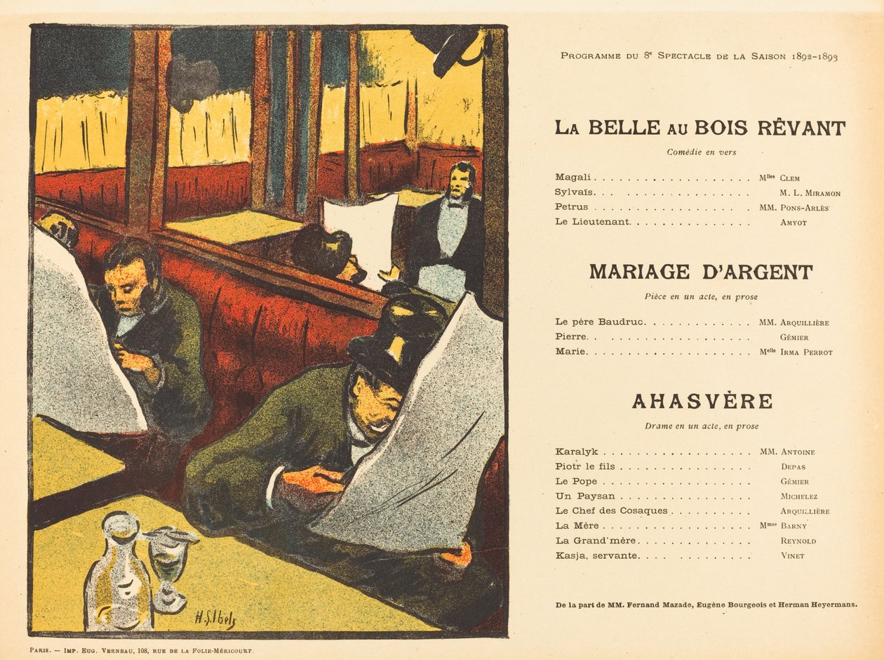 La Bella durmiente; Matrimonio de plata; Ahasvéro de Henri Gabriel Ibels