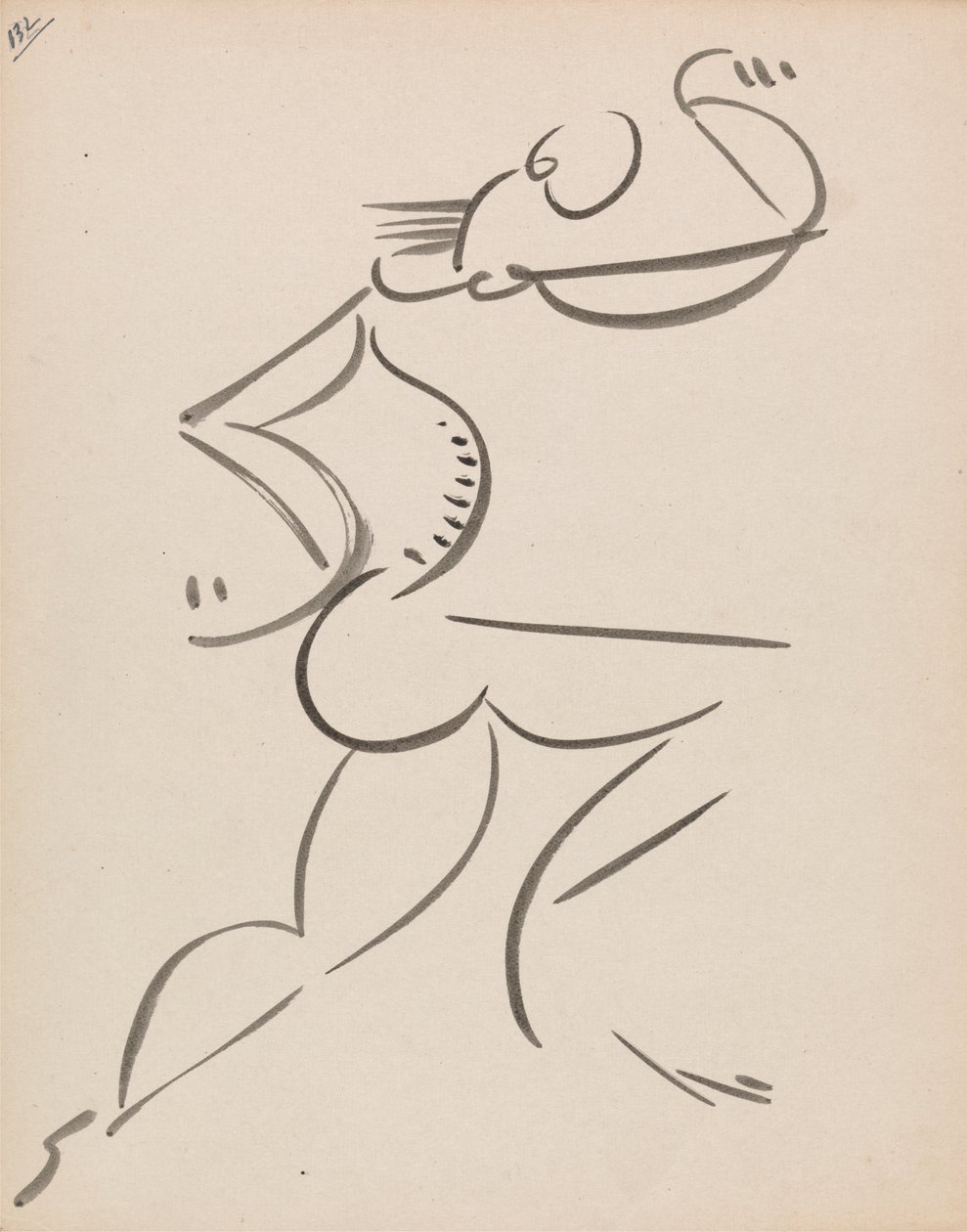 Figura masculina bailarina, de perfil de Henri Gaudier Brzeska
