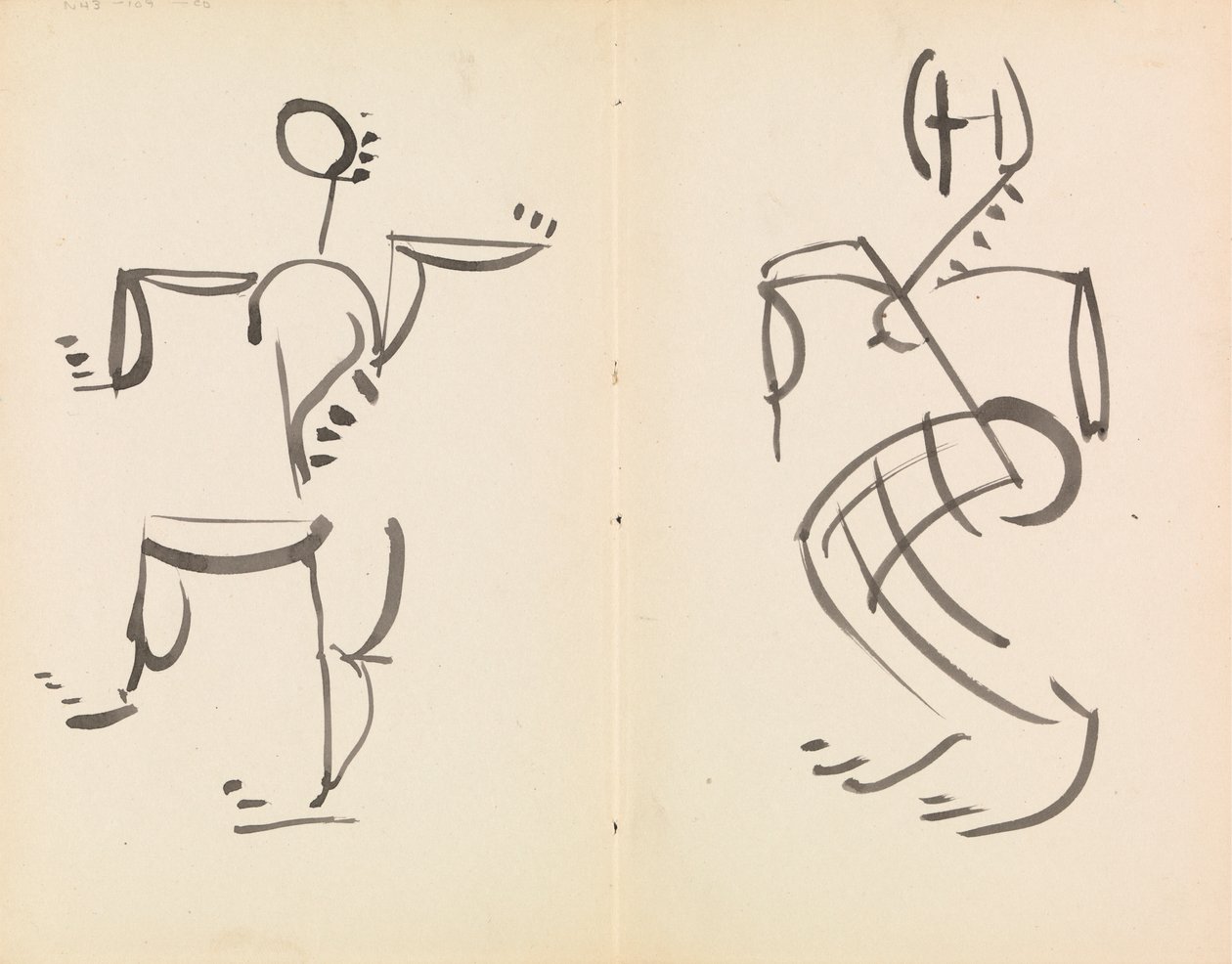 Figuras de baile masculinas y femeninas de Henri Gaudier Brzeska