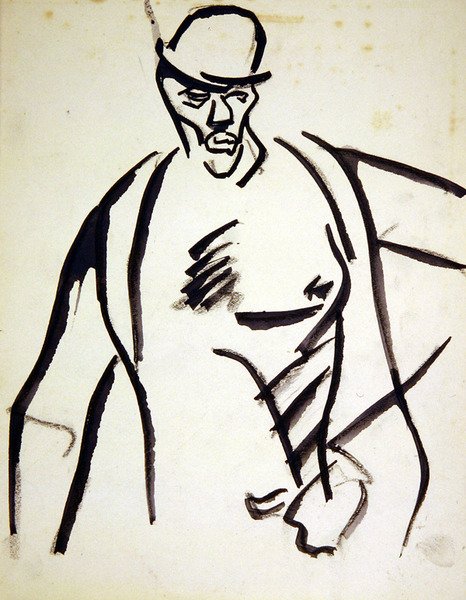 Hombre con sombrero hongo de Henri Gaudier Brzeska