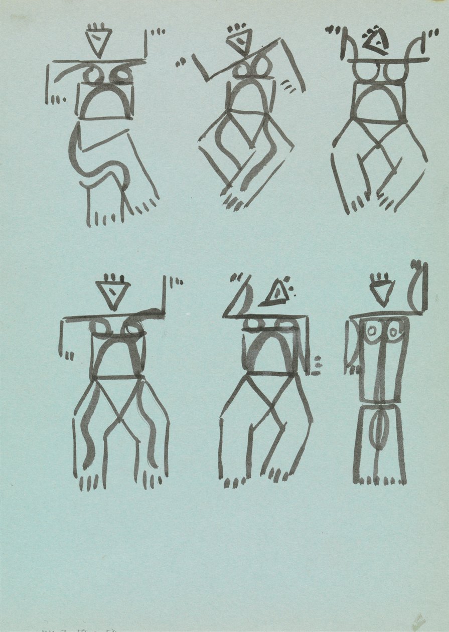 Seis estudios de figuras danzantes de Henri Gaudier Brzeska