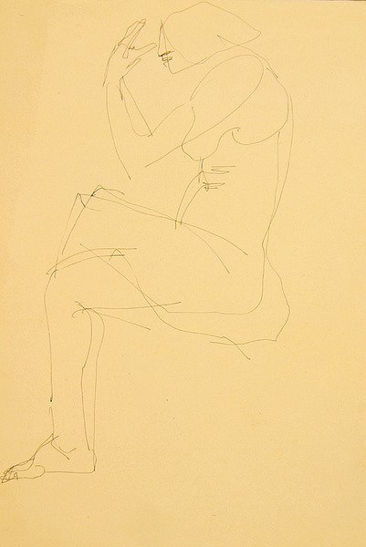 Sophie desnuda, sentada, piernas cruzadas de Henri Gaudier Brzeska