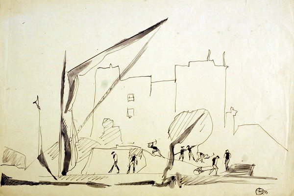 Barcaza del Támesis en los Muelles de Londres de Henri Gaudier Brzeska