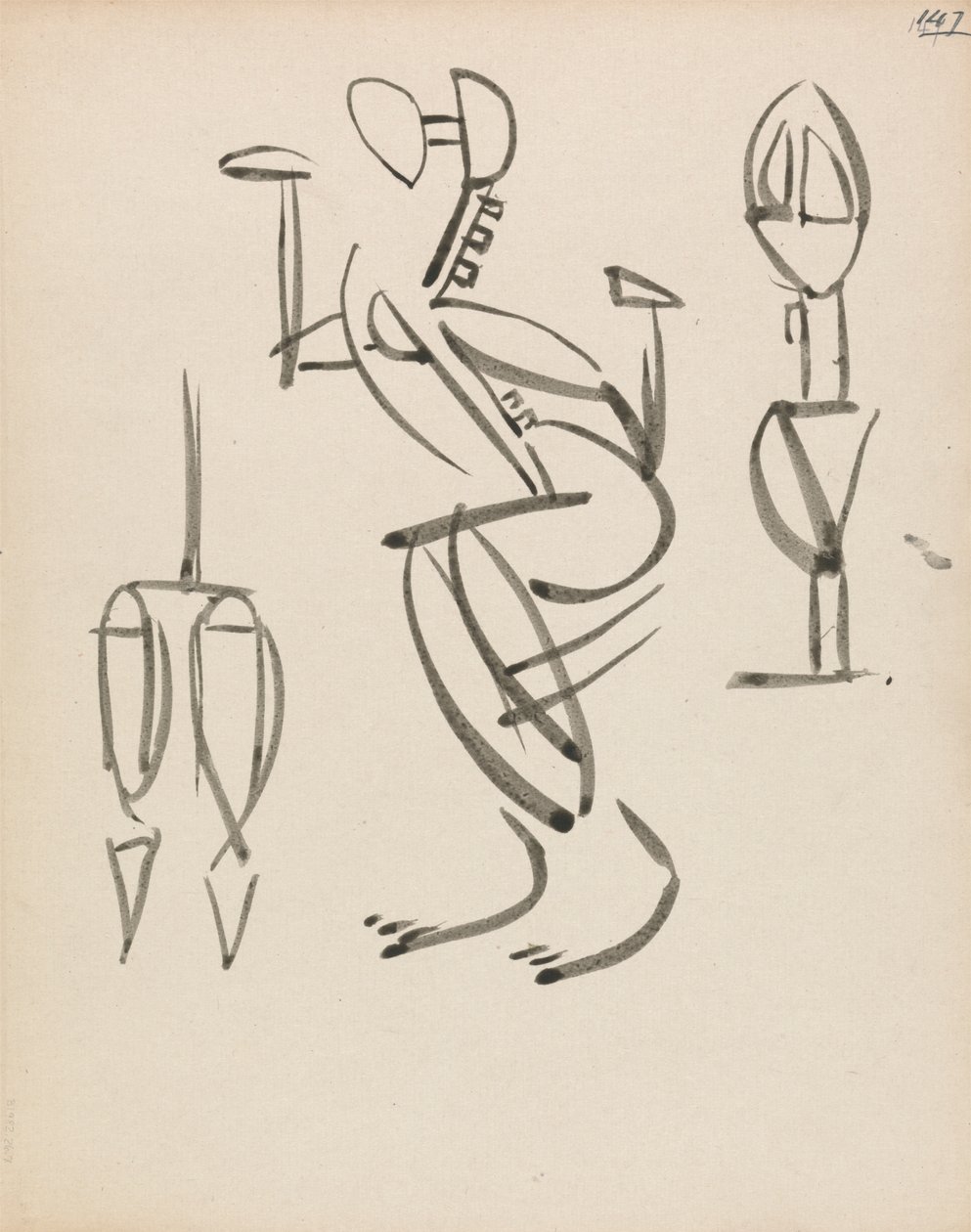 Estudios de tres cifras de Henri Gaudier Brzeska