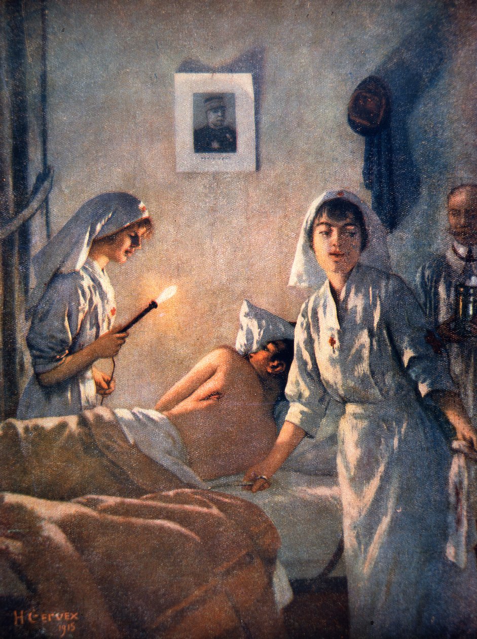 Enfermeras francesas atienden a soldados heridos de Henri Gervex