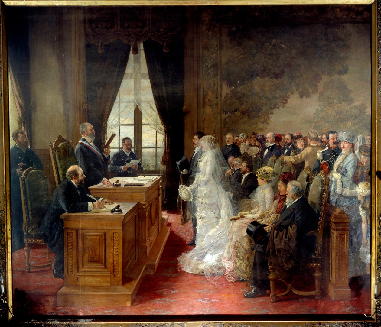 El matrimonio civil de Mathurin Moreau en el Ayuntamiento de París en 1881 de Henri Gervex