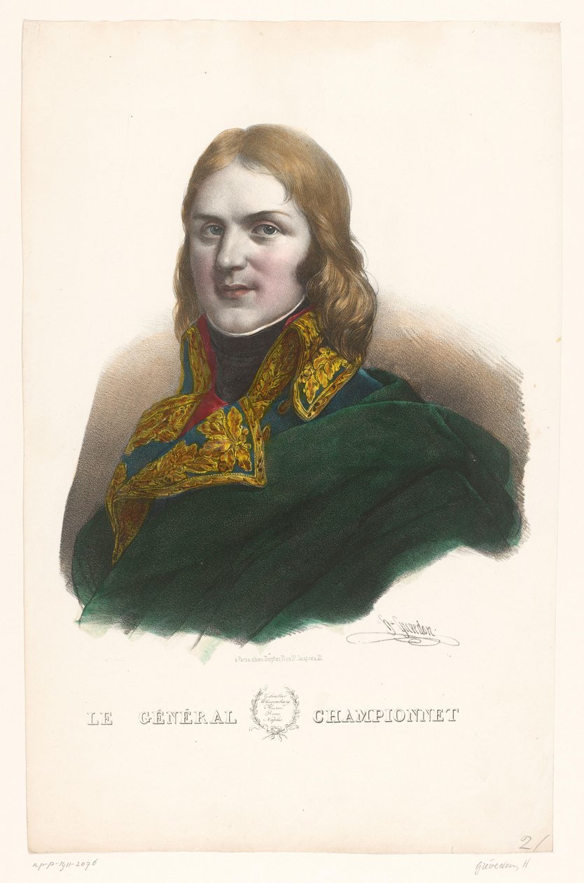 Retrato de Jean-Étienne Championnet
Le Général Championnet (título en el objeto)
Generales del Imperio (título de la serie) de Henri Grevedon
