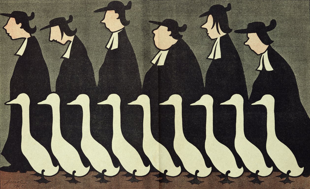 Los gansos, caricatura anticlerical de "L