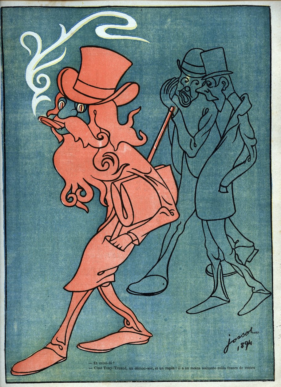Tony-Truand (Tony Truan) (democ-soc) (demócrata socialista) - por Henri Gustave Jossot (1866-1951) en "Le Rire" de 1894. de Henri Gustave Jossot