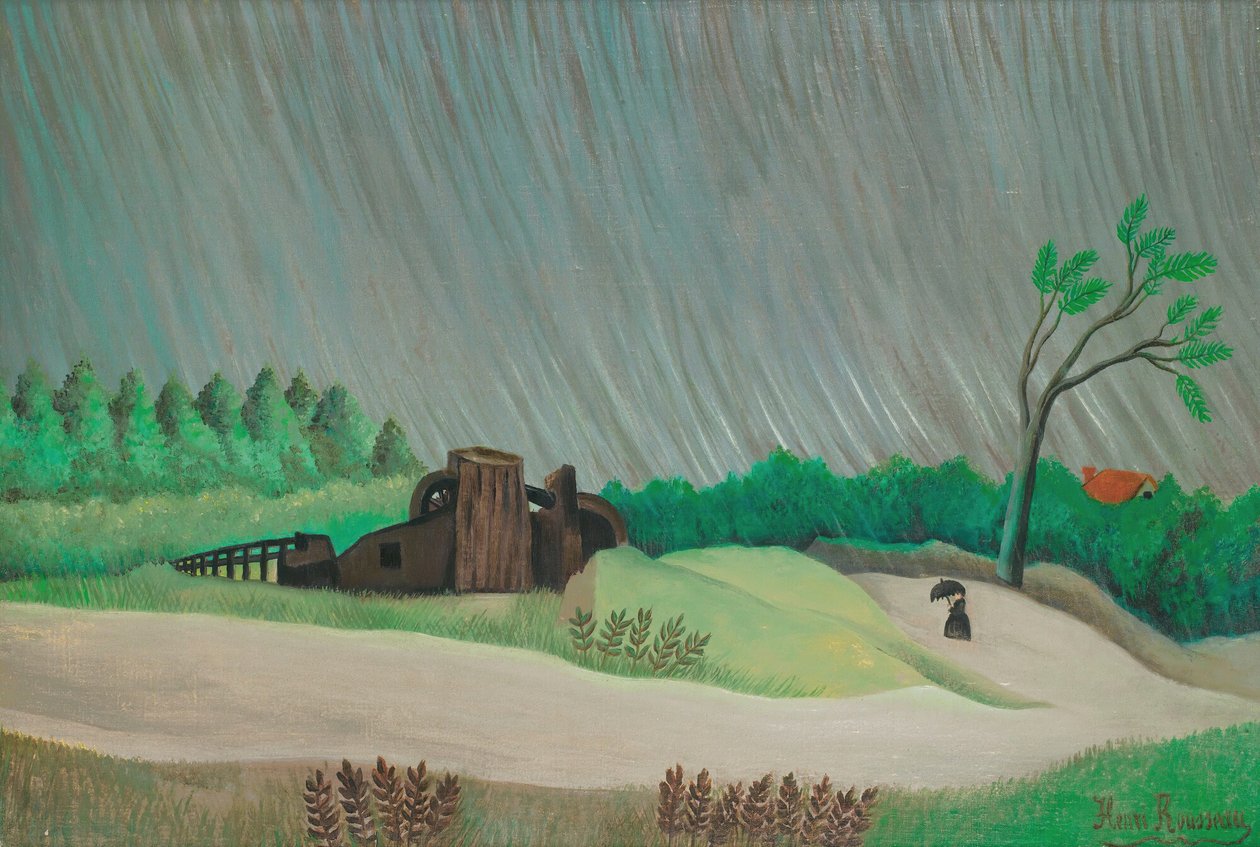 Una mañana de lluvia (óleo sobre lienzo) de Henri Rousseau