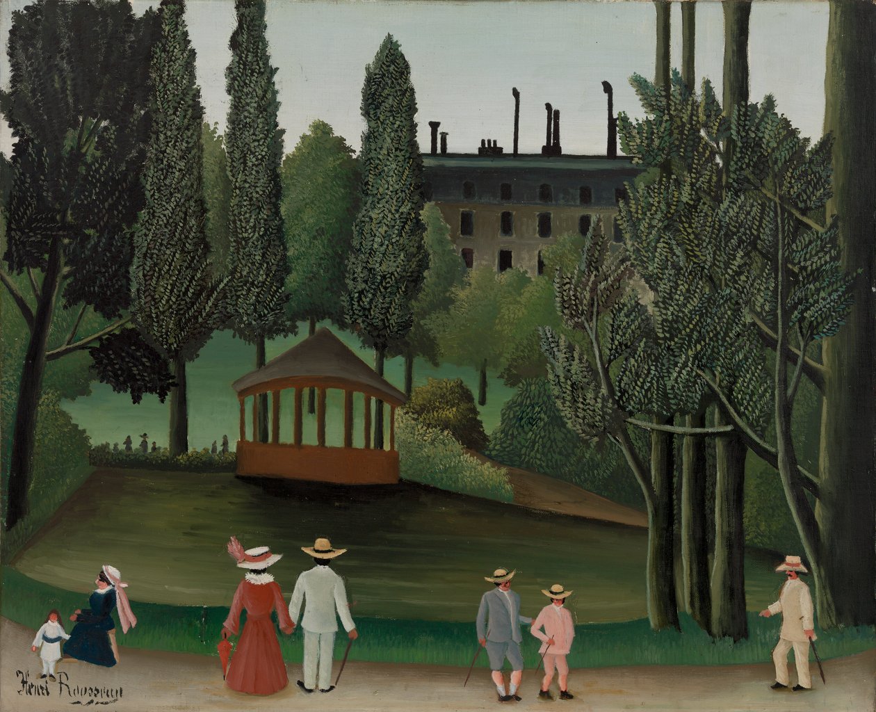 Vista del Parque Montsouris, el quiosco, probablemente 1908-1910 de Henri J.F. 1844 1910 Rousseau