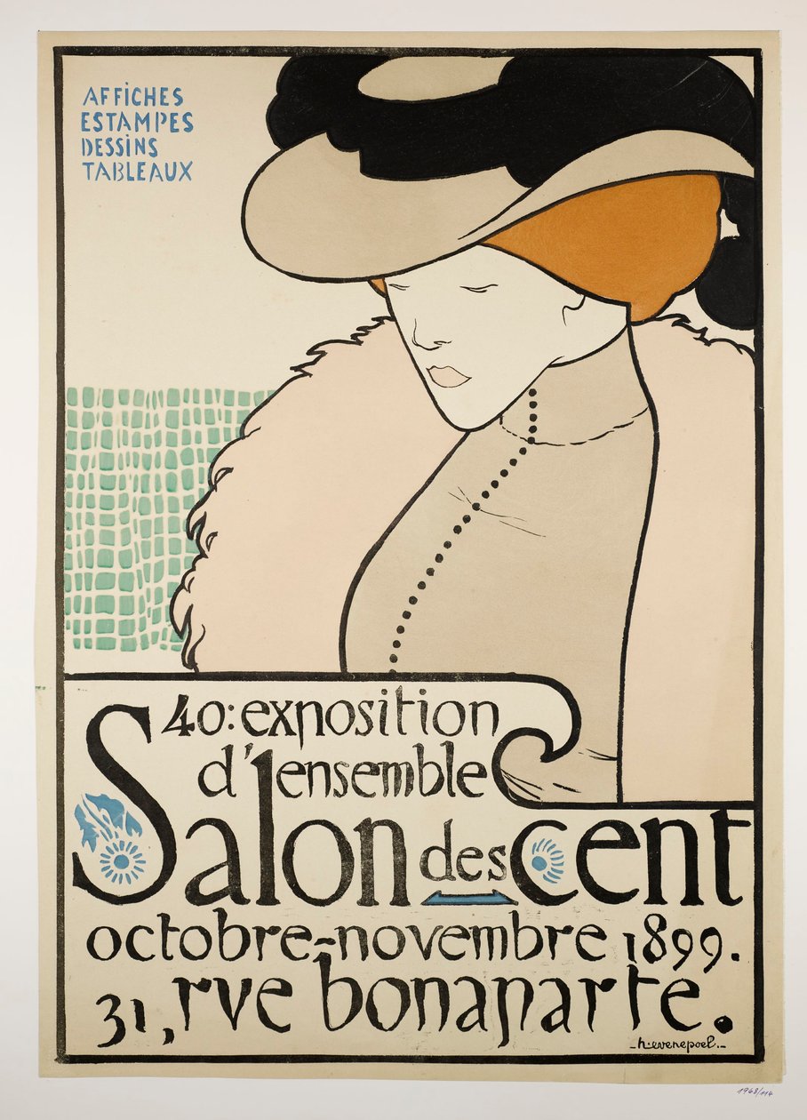 Salon des cents, cartel de la exposición de Henri Jacques Edouard Evenepoel
