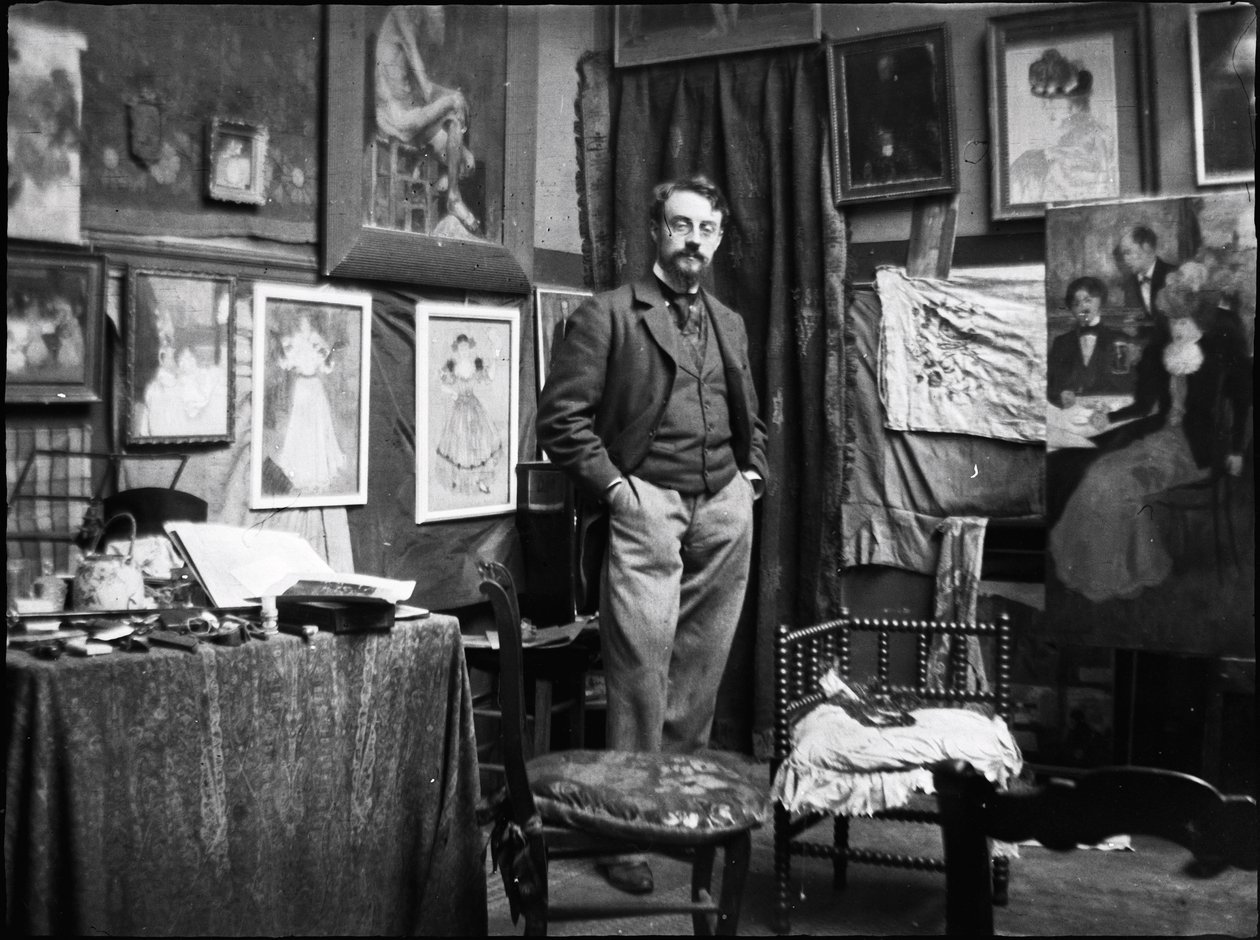 Henri Matisse en el taller de Henri Evenepoel, 1897 de Henri Jacques Edouard Evenepoel