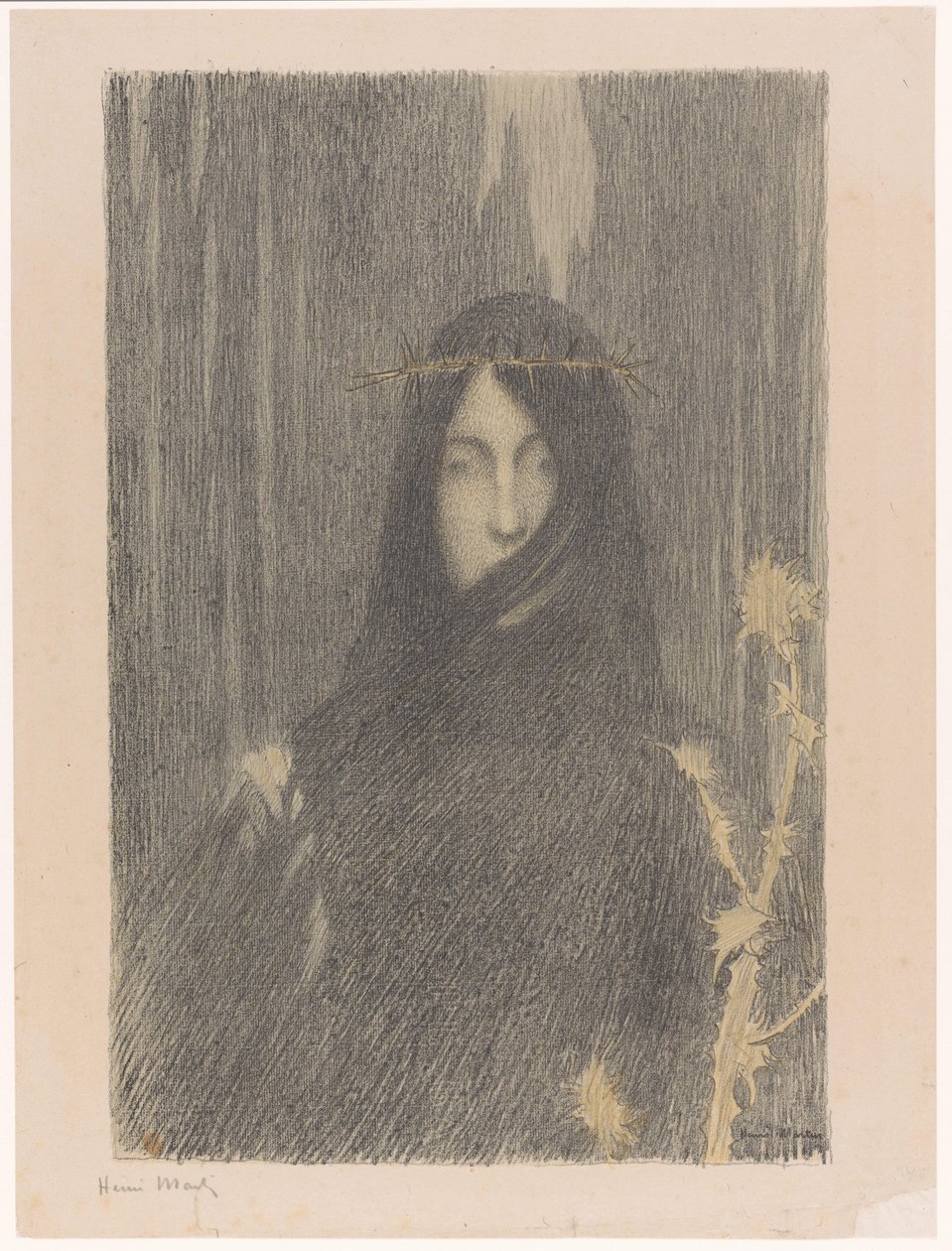 Casa de campo con corona de flores
Mujer coronada de espinas (título original) de Henri Jean Guillaume Martin