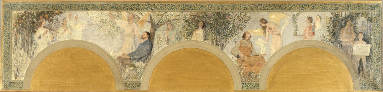 Boceto para el salón de la entrada sur del Hôtel de Ville de París: Música - Escultura de Henri Jean Guillaume Martin
