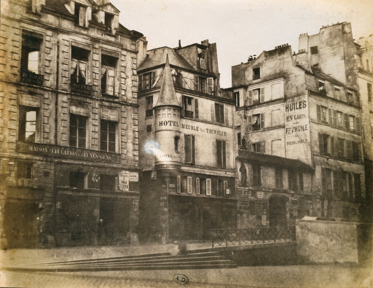 Vista de una Calle Parisina hacia el Hotel de Ville de Henri Jean Louis Le Secq