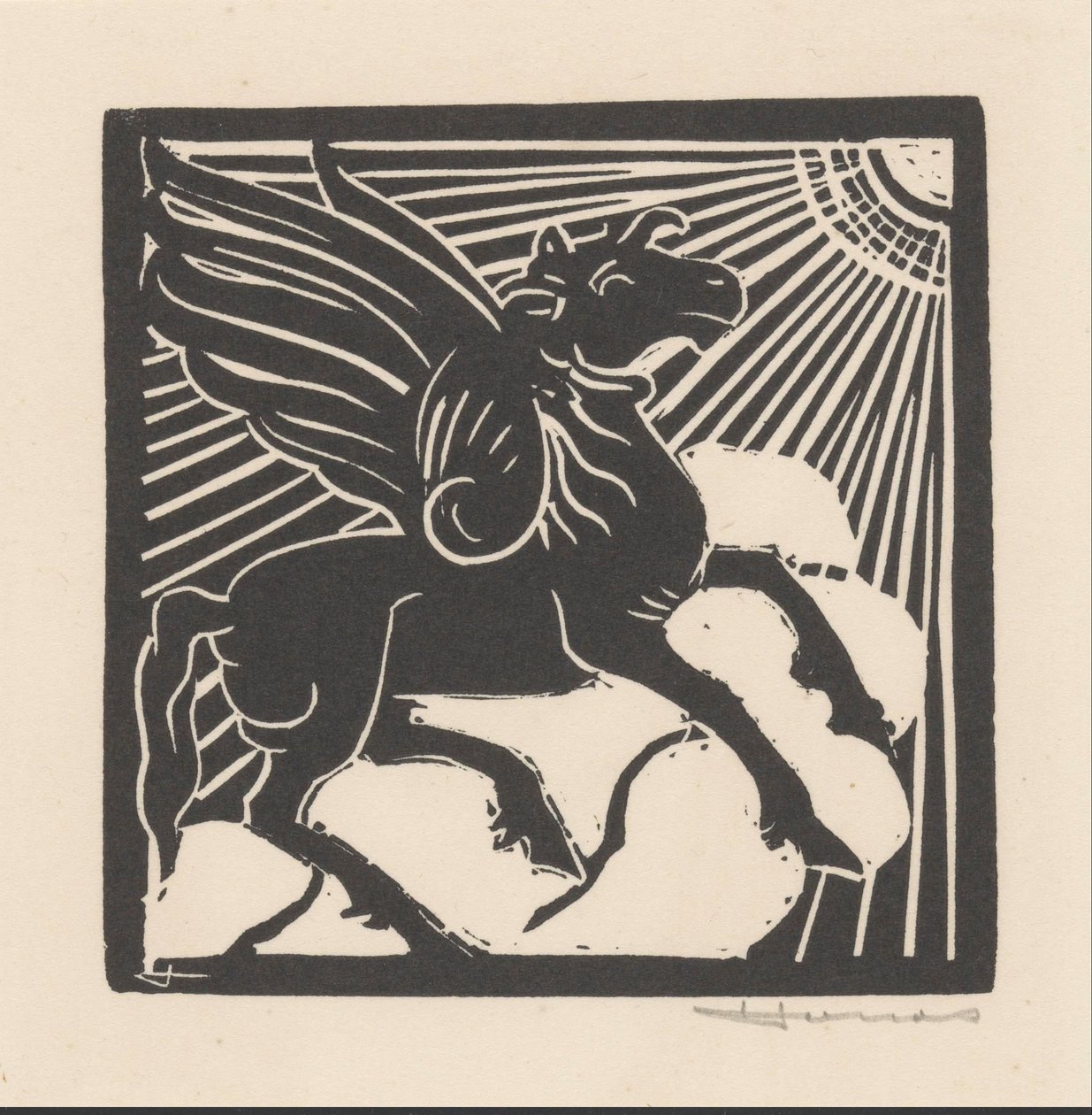 Caballo alado de Henri Jonas (signed by artist)
