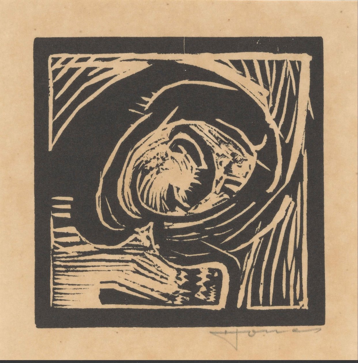 Cabeza de una figura de Henri Jonas (signed by artist)