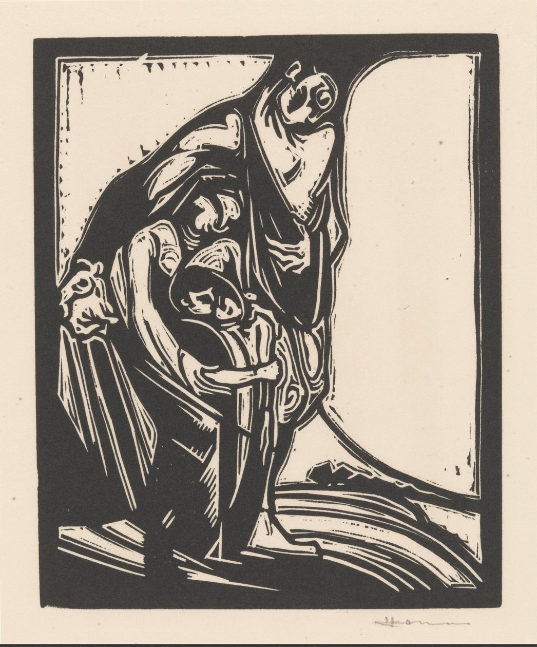 Hombre, mujer y niño de Henri Jonas (signed by artist)