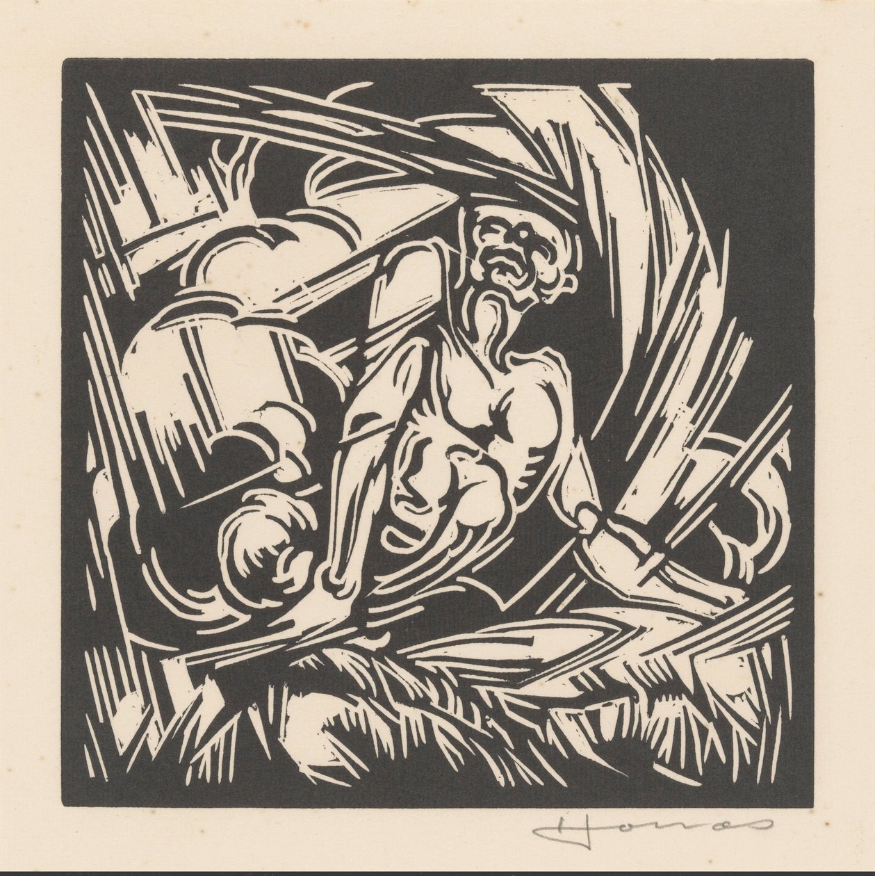 Personificación del viento de Henri Jonas (signed by artist)