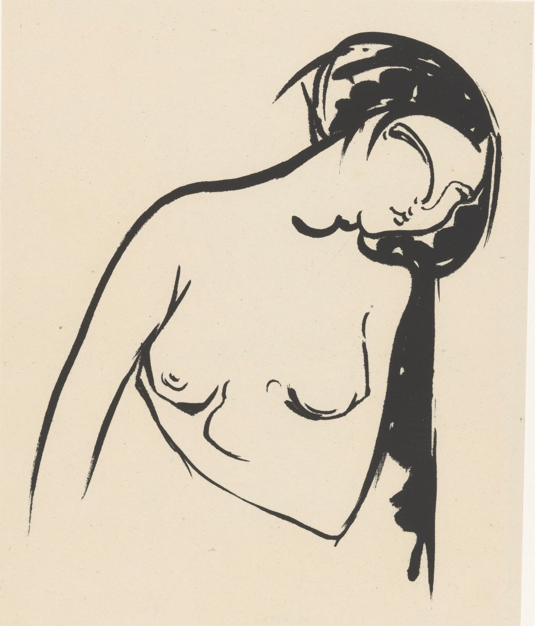 Mujer desnuda tocándose el pecho de Henri Jonas