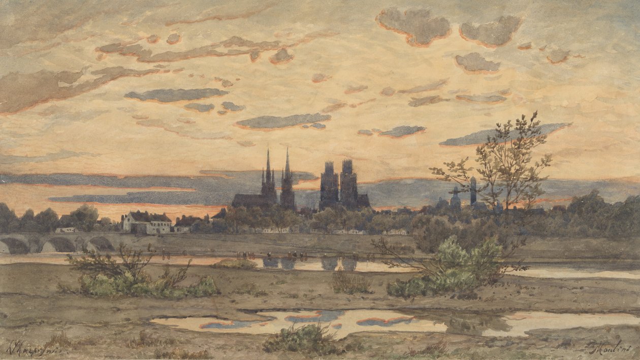 Una vista de Moulins, ca. 1850-60 de Henri Joseph Harpignies