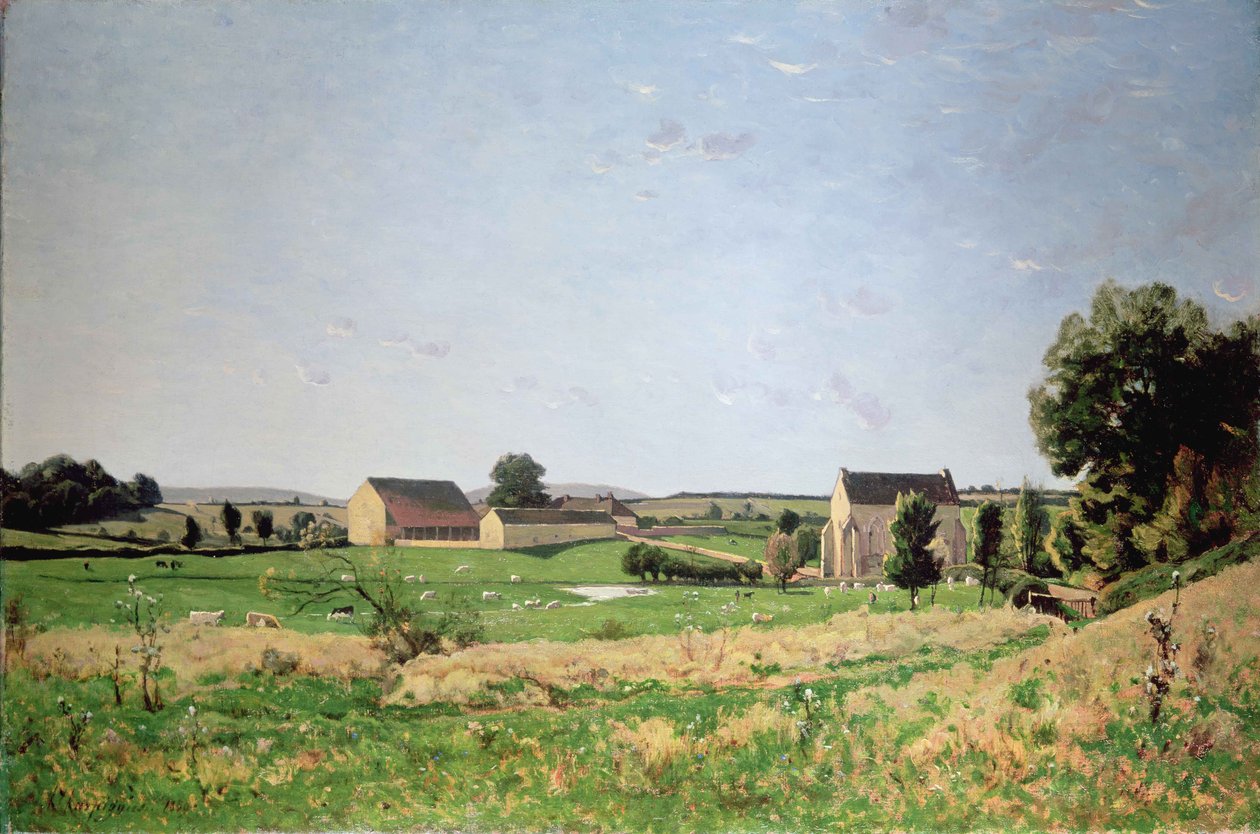 Paisaje en Saulce, Yonne de Henri Joseph Harpignies