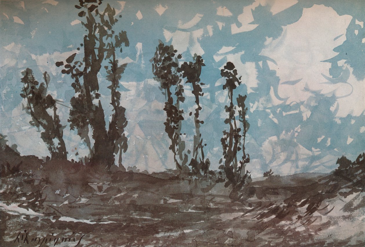 Álamos, c. 1839-1916, 1924 de Henri Joseph Harpignies