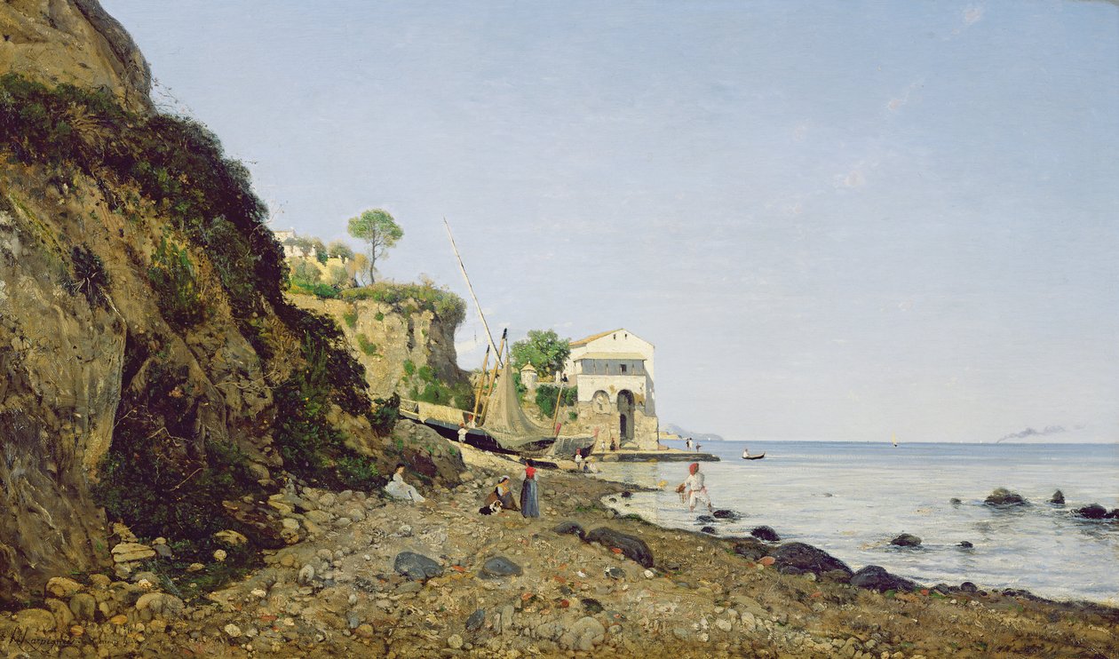 Paisaje marino en Sorrento, 1859 de Henri Joseph Harpignies