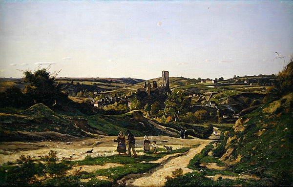 El Castillo y el Pueblo de Herisson de Henri Joseph Harpignies