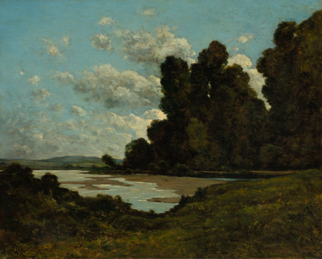 El río Loira en Nevers de Henri Joseph Harpignies
