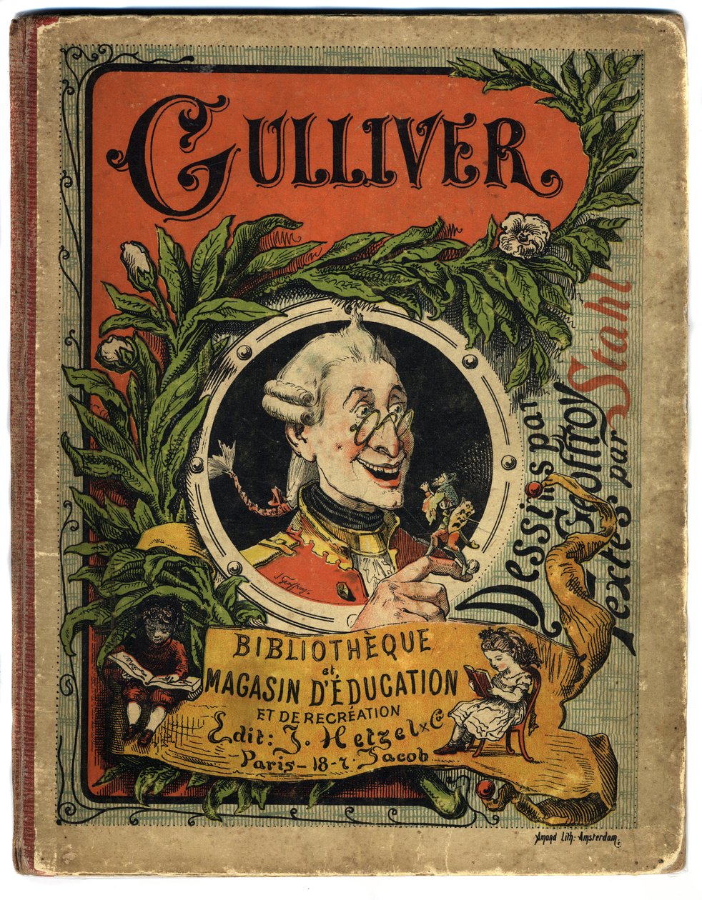 Retrato de Lemuel Gulliver. Portada de “Los viajes de Gulliver” por Jonathan Swift (1667-1745) de Henri Jules Jean Geoffroy
