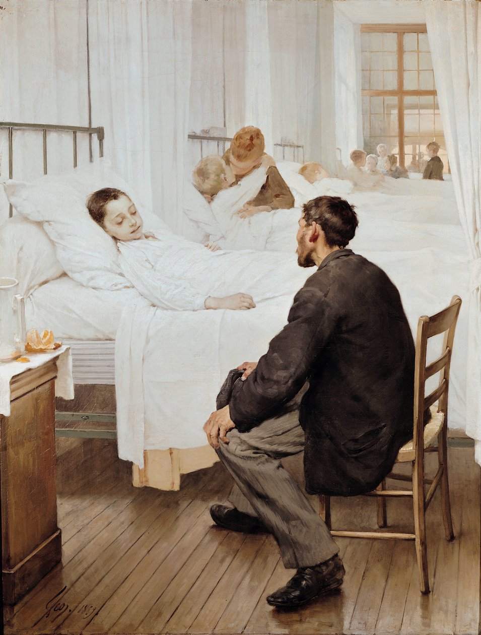 Día de visitas en el hospital, 1889 de Henri Jules Jean Geoffroy