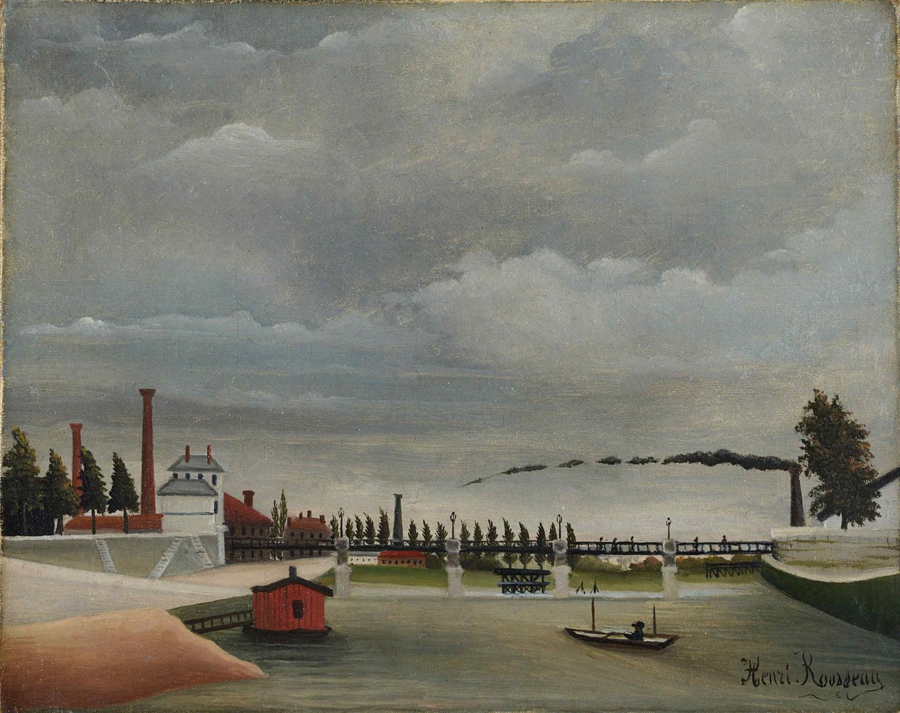 Vista del Puente Peatonal en Passy, 1890-1891 de Henri Julien Félix Rousseau