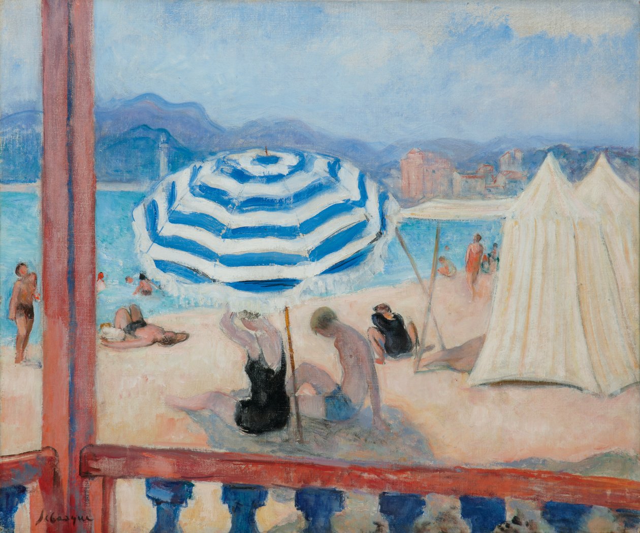 Cannes, Parasol Azul y Carpas de Henri Lebasque