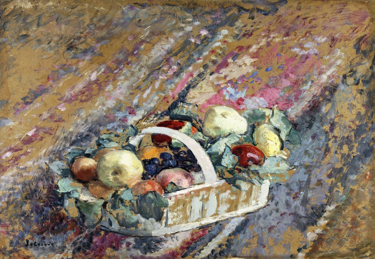 Naturaleza muerta con una cesta de frutas de Henri Lebasque